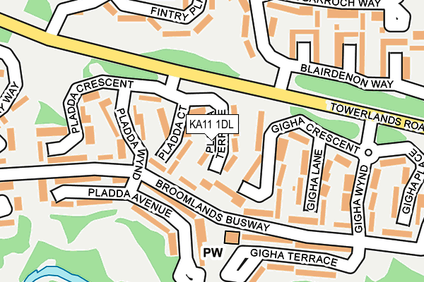 KA11 1DL map - OS OpenMap – Local (Ordnance Survey)