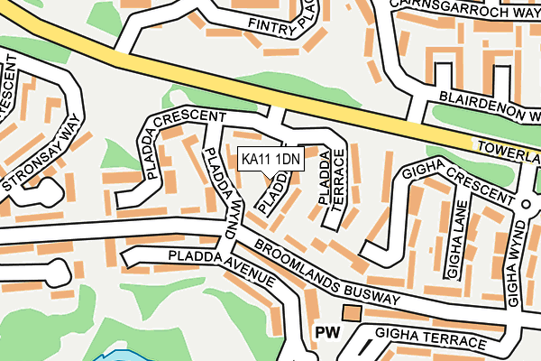 KA11 1DN map - OS OpenMap – Local (Ordnance Survey)