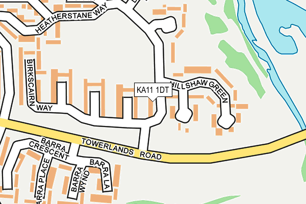 KA11 1DT map - OS OpenMap – Local (Ordnance Survey)