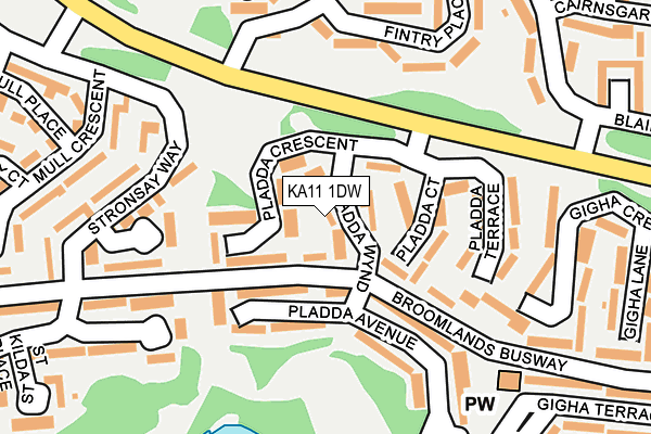KA11 1DW map - OS OpenMap – Local (Ordnance Survey)