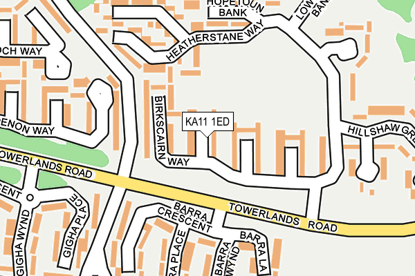 KA11 1ED map - OS OpenMap – Local (Ordnance Survey)