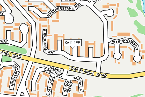 KA11 1EE map - OS OpenMap – Local (Ordnance Survey)