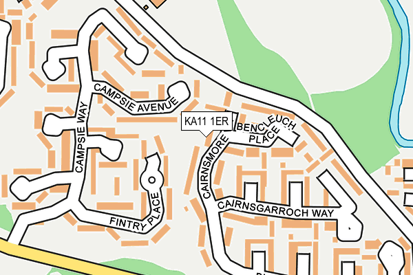KA11 1ER map - OS OpenMap – Local (Ordnance Survey)