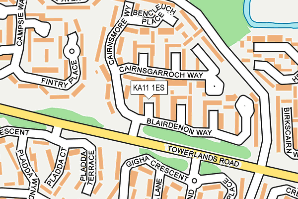 KA11 1ES map - OS OpenMap – Local (Ordnance Survey)