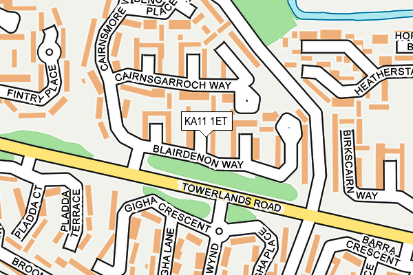 KA11 1ET map - OS OpenMap – Local (Ordnance Survey)