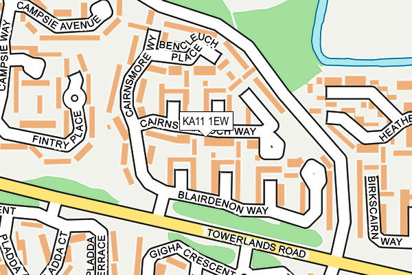 KA11 1EW map - OS OpenMap – Local (Ordnance Survey)