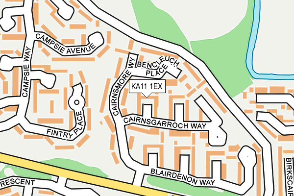 KA11 1EX map - OS OpenMap – Local (Ordnance Survey)