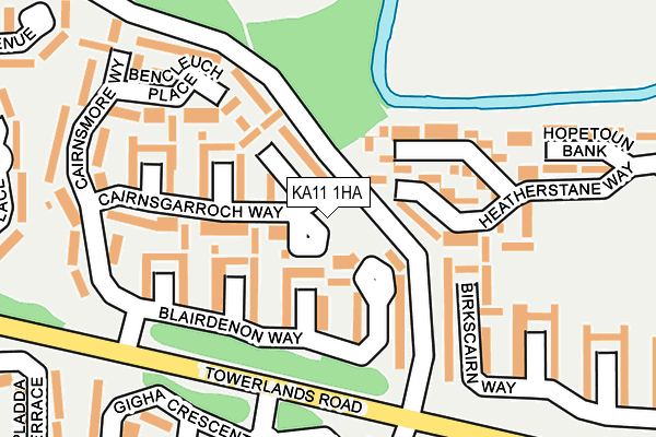 KA11 1HA map - OS OpenMap – Local (Ordnance Survey)