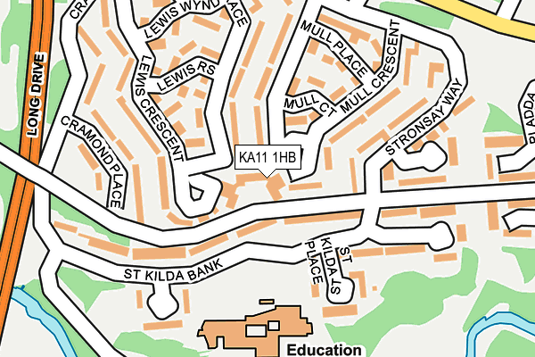 KA11 1HB map - OS OpenMap – Local (Ordnance Survey)
