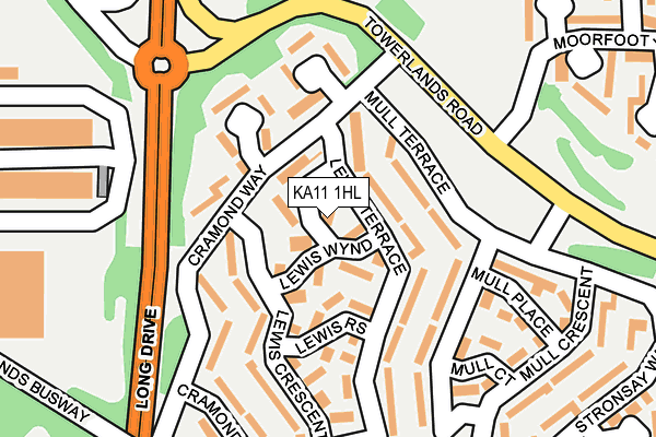 KA11 1HL map - OS OpenMap – Local (Ordnance Survey)