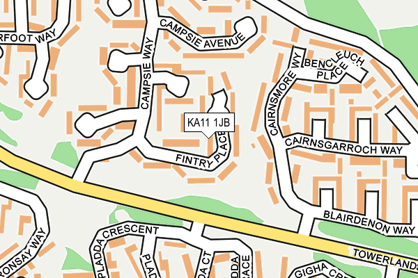 KA11 1JB map - OS OpenMap – Local (Ordnance Survey)