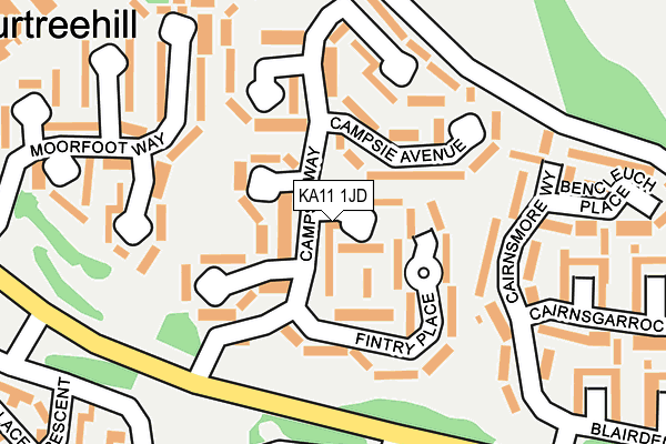 KA11 1JD map - OS OpenMap – Local (Ordnance Survey)