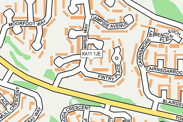 KA11 1JE map - OS OpenMap – Local (Ordnance Survey)