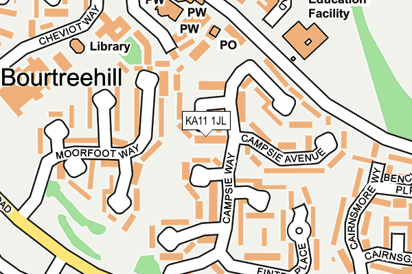 KA11 1JL map - OS OpenMap – Local (Ordnance Survey)