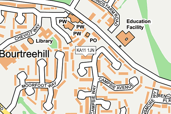 KA11 1JN map - OS OpenMap – Local (Ordnance Survey)