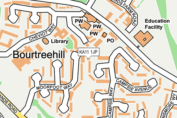 KA11 1JP map - OS OpenMap – Local (Ordnance Survey)