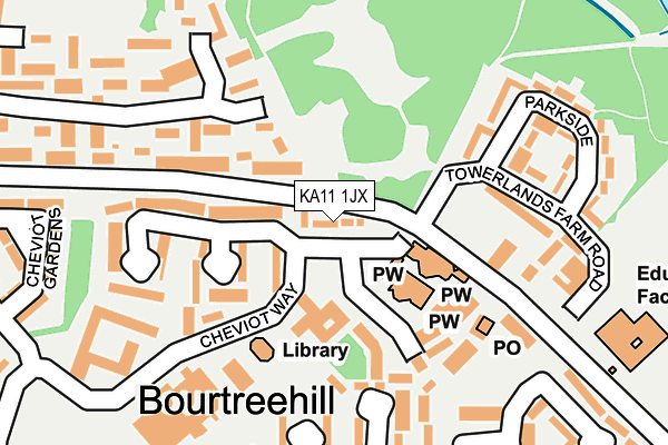 KA11 1JX map - OS OpenMap – Local (Ordnance Survey)