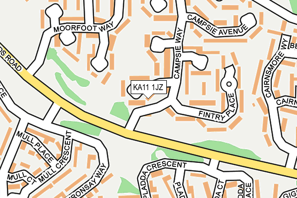 KA11 1JZ map - OS OpenMap – Local (Ordnance Survey)