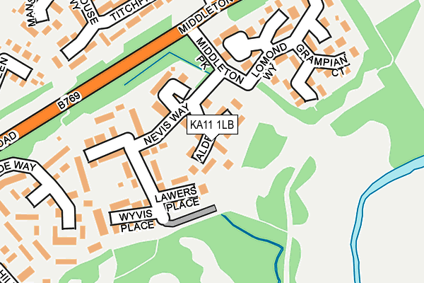 KA11 1LB map - OS OpenMap – Local (Ordnance Survey)