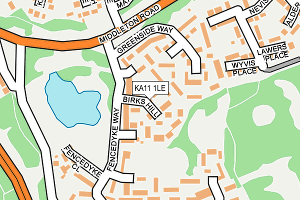KA11 1LE map - OS OpenMap – Local (Ordnance Survey)