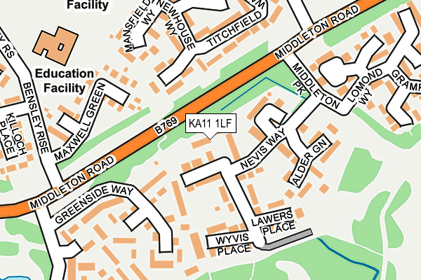 KA11 1LF map - OS OpenMap – Local (Ordnance Survey)