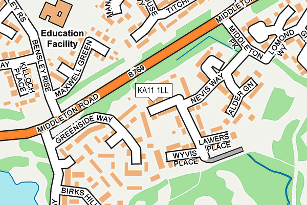 KA11 1LL map - OS OpenMap – Local (Ordnance Survey)