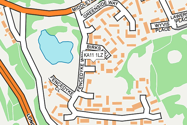 KA11 1LZ map - OS OpenMap – Local (Ordnance Survey)