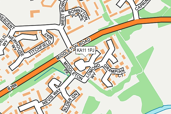 KA11 1PJ map - OS OpenMap – Local (Ordnance Survey)