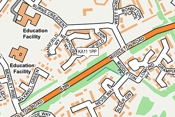 KA11 1PP map - OS OpenMap – Local (Ordnance Survey)