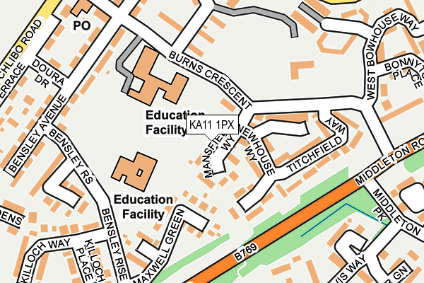 KA11 1PX map - OS OpenMap – Local (Ordnance Survey)