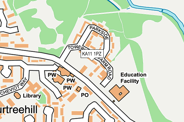 KA11 1PZ map - OS OpenMap – Local (Ordnance Survey)