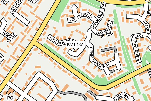 KA11 1RA map - OS OpenMap – Local (Ordnance Survey)