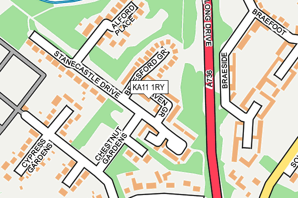 KA11 1RY map - OS OpenMap – Local (Ordnance Survey)