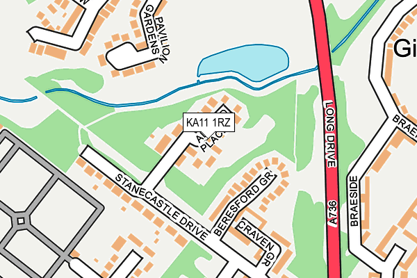 KA11 1RZ map - OS OpenMap – Local (Ordnance Survey)