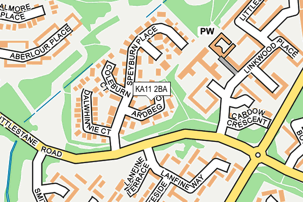 KA11 2BA map - OS OpenMap – Local (Ordnance Survey)