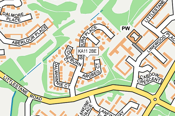 KA11 2BE map - OS OpenMap – Local (Ordnance Survey)