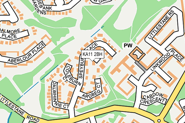 KA11 2BH map - OS OpenMap – Local (Ordnance Survey)
