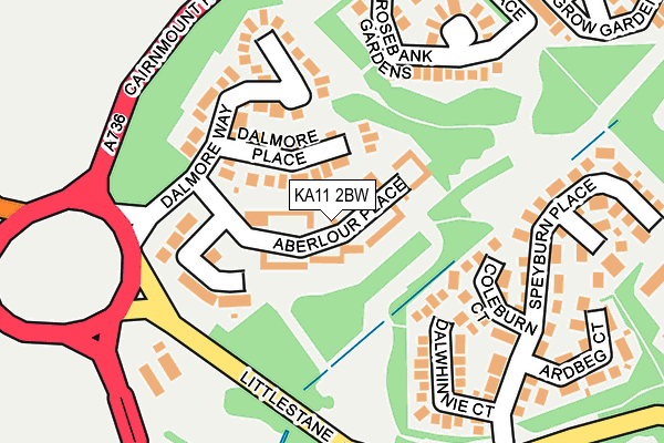 KA11 2BW map - OS OpenMap – Local (Ordnance Survey)