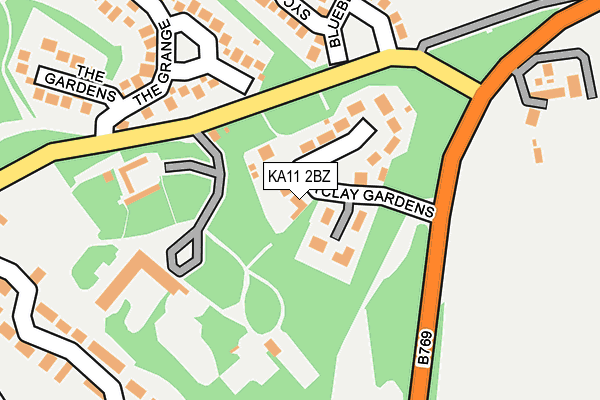 KA11 2BZ map - OS OpenMap – Local (Ordnance Survey)