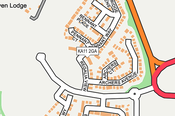 KA11 2GA map - OS OpenMap – Local (Ordnance Survey)