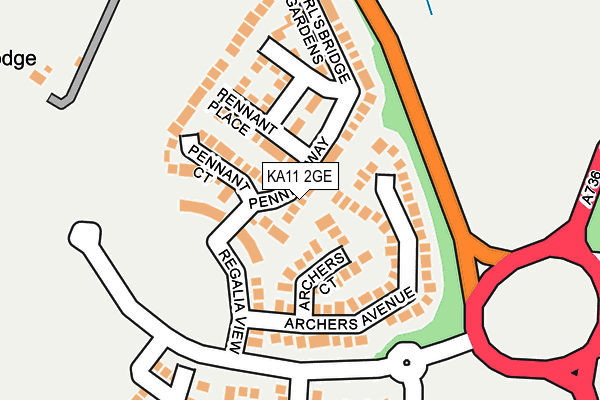 KA11 2GE map - OS OpenMap – Local (Ordnance Survey)