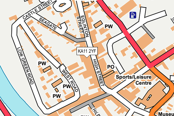 KA11 2YF map - OS OpenMap – Local (Ordnance Survey)
