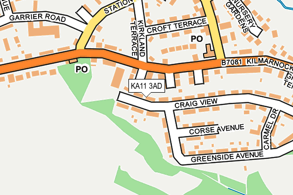 KA11 3AD map - OS OpenMap – Local (Ordnance Survey)