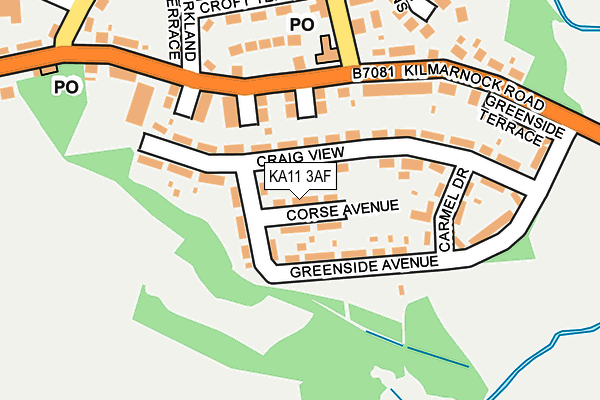 KA11 3AF map - OS OpenMap – Local (Ordnance Survey)