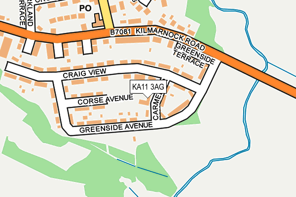 KA11 3AG map - OS OpenMap – Local (Ordnance Survey)