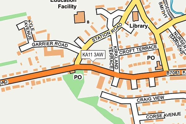 KA11 3AW map - OS OpenMap – Local (Ordnance Survey)