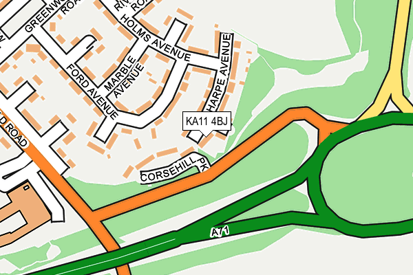 KA11 4BJ map - OS OpenMap – Local (Ordnance Survey)