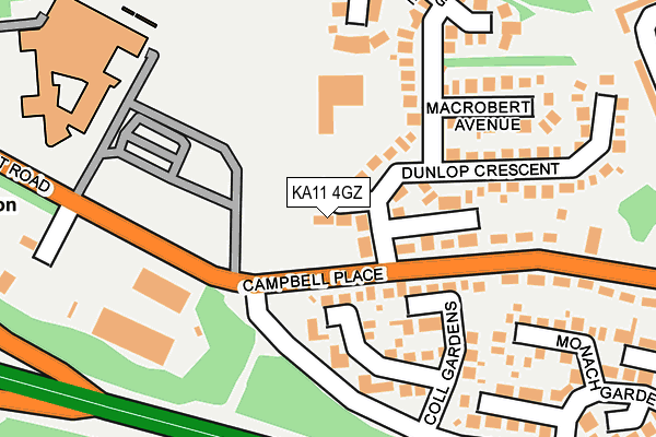 KA11 4GZ map - OS OpenMap – Local (Ordnance Survey)