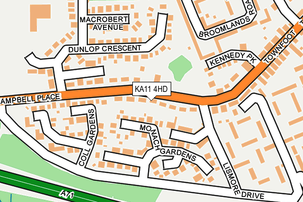 KA11 4HD map - OS OpenMap – Local (Ordnance Survey)
