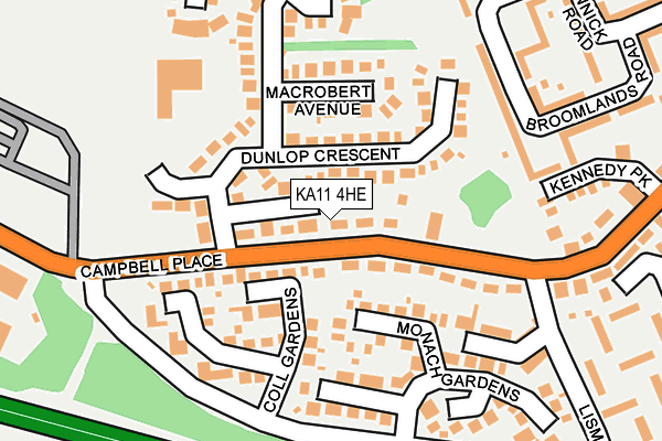 KA11 4HE map - OS OpenMap – Local (Ordnance Survey)